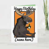 Drunken Moose Cartoon, persoonlijke vaderdag kaart (Voorkant)