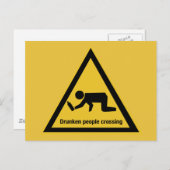 Drunken People Crossing, Traffic Sign, Thailand Briefkaart (Voorkant / Achterkant)