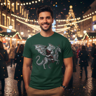 Drunken Santa Riding a Dragon T-shirt