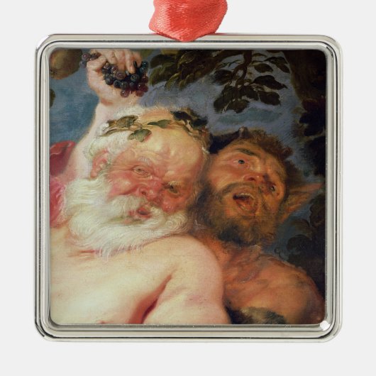 Drunken Silenus Gesteund door Satyrs, c.1620 Metalen Ornament (Voorkant)
