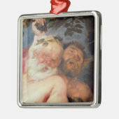 Drunken Silenus Gesteund door Satyrs, c.1620 Metalen Ornament (Links)