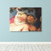 Drunken Silenus Ondersteund door satellieten, c.16 Canvas Afdruk (Insitu (Houten vloer))
