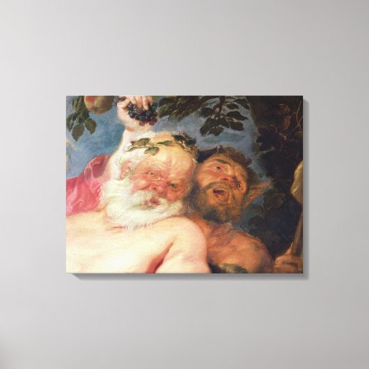 Drunken Silenus Ondersteund door satellieten, c.16 Canvas Afdruk (Voorkant)