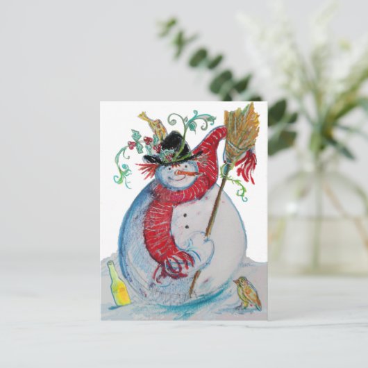 DRUNKEN SNOWMAN BRIEFKAART (Staand voorkant)