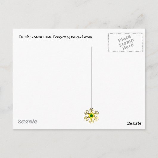 DRUNKEN SNOWMAN BRIEFKAART (Achterkant)
