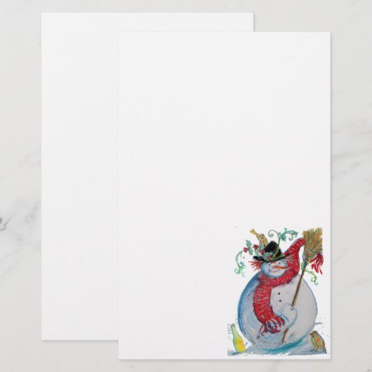 DRUNKEN SNOWMAN BRIEFPAPIER (Voorkant / Achterkant)
