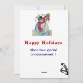 DRUNKEN SNOWMAN MET BIRDS WINTER HOLIDAY GREETING FEESTDAGENKAART (Achterkant)