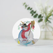 DRUNKEN SNOWMAN MET BIRDS WINTER HOLIDAY PARTY KAART (Staand voorkant)