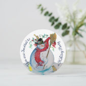 DRUNKEN SNOWMAN MET BIRDS WINTER HOLIDAY PARTY KAART (Staand voorkant)