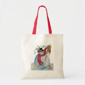 DRUNKEN SNOWMAN MET VOGELwinterseizoen Tote Bag (Voorkant)