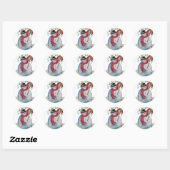 DRUNKEN SNOWMAN RONDE STICKER (Vel)