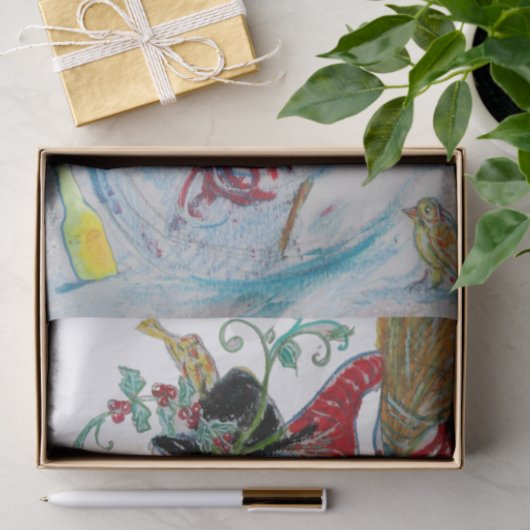 DRUNKEN SNOWMAN TISSUEPAPIER (Geschenk)