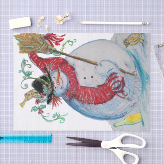 DRUNKEN SNOWMAN TISSUEPAPIER (Craft)