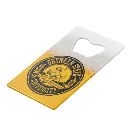 Drunken State Universiteit Creditkaart Flessenopener (Achterkant Gekanteld)