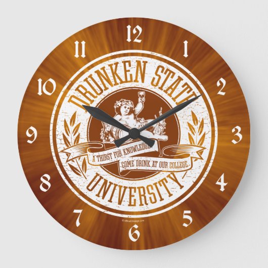Drunken State University Large Clock Grote Klok (Voorkant)