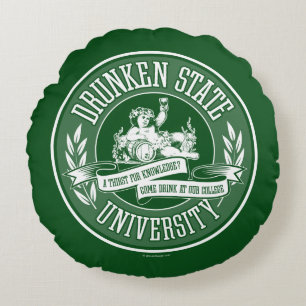 Drunken State University Round Pillow Rond Kussen