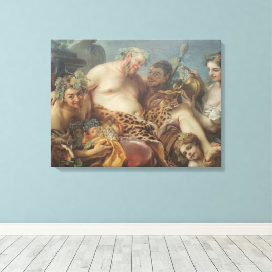 Drunkenness of Silenus (door Carle van Loo) Canvas Afdruk (Insitu (Houten vloer))
