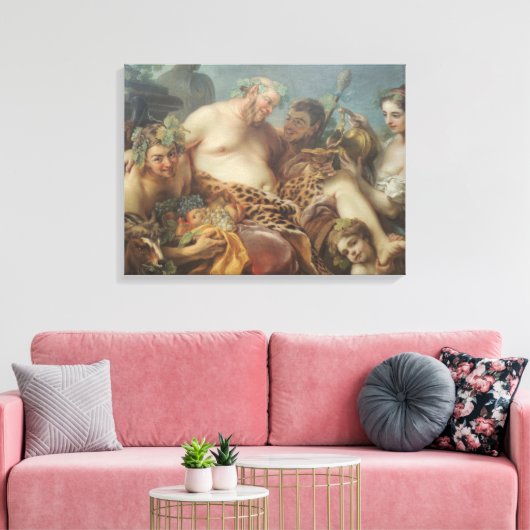 Drunkenness of Silenus (door Carle van Loo) Canvas Afdruk (Insitu (Woonkamer))