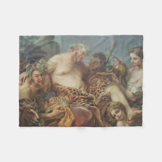 Drunkenness of Silenus (door Carle van Loo) Fleece Deken (Voorkant (Horizontaal))