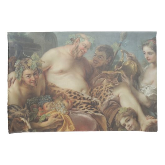Drunkenness of Silenus (door Carle van Loo) Kussensloop (Voorkant-Rechts)