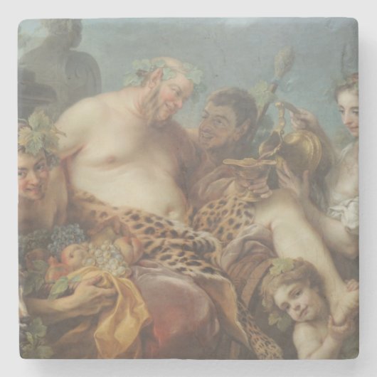 Drunkenness of Silenus (door Carle van Loo) Stenen Onderzetter (Voorkant)