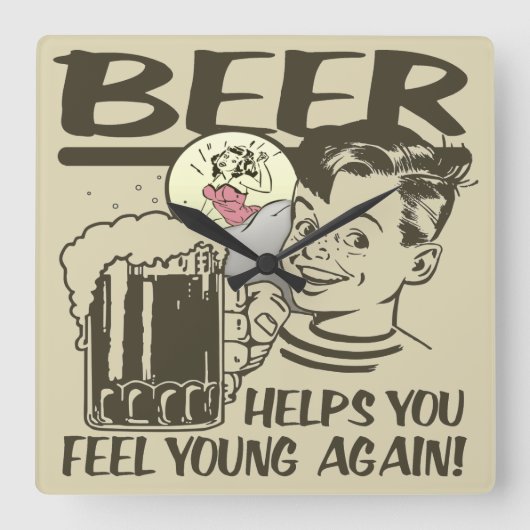 Drunker ik zit hier vierkante klok (Voorkant)