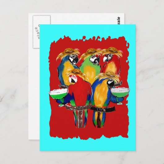 Drunkin Parrots Briefkaart (Voorkant / Achterkant)