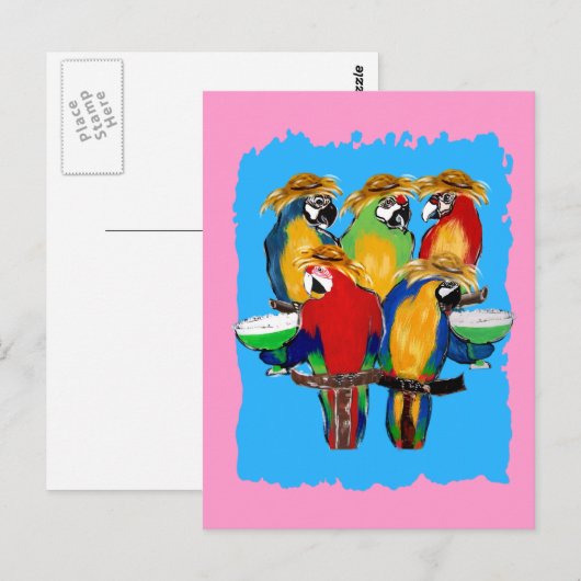 Drunkin Parrots Briefkaart (Voorkant / Achterkant)