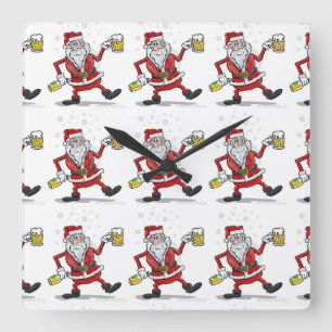 "DRUNKIN" SANTA" KLOCK VIERKANTE KLOK