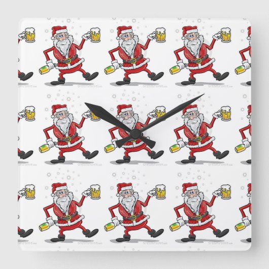 "DRUNKIN" SANTA" KLOCK VIERKANTE KLOK (Voorkant)