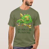 Drunks and Dragons Funny DM Dice Beer Tabletop T-shirt (Voorkant)