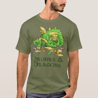 Drunks and Dragons Funny DM Dice Beer Tabletop T-shirt