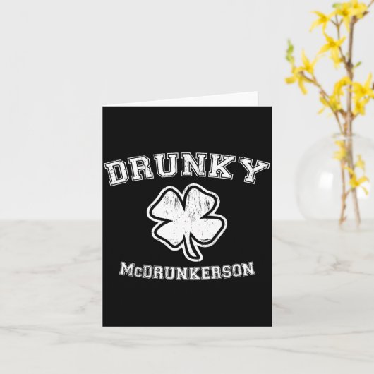 Drunky Mcdrunkerson Funny St. Patricks Day Irish D Kaart (Gele Bloem)