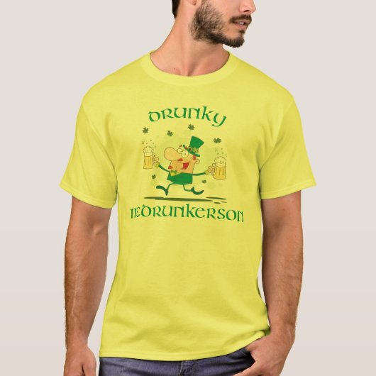 Drunky McDrunkerson Funny St. Patrick's Day T-shirt (Voorkant)
