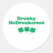 DRUNKY MCDRUNKERSON RONDE STICKER (Voorkant)