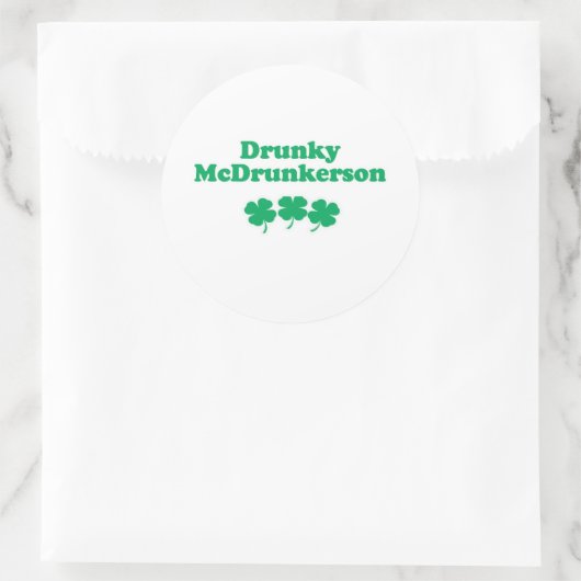 DRUNKY MCDRUNKERSON RONDE STICKER (Tas)