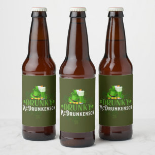 Drunky McDrunkerson St. Patrick's Day Bier Etiket