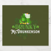 Drunky McDrunkerson St. Patrick's Day Bier Etiket (Enkel label)