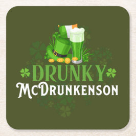 Drunky McDrunkerson St. Patrick's Day Kartonnen Onderzetters