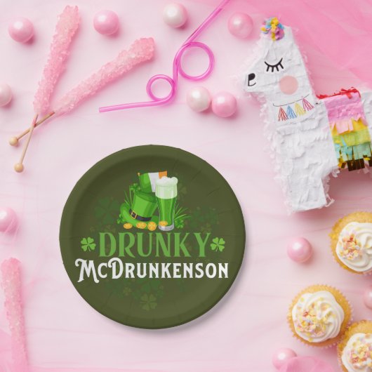 Drunky McDrunkerson St. Patrick's Day Papieren Bordje (Feest)