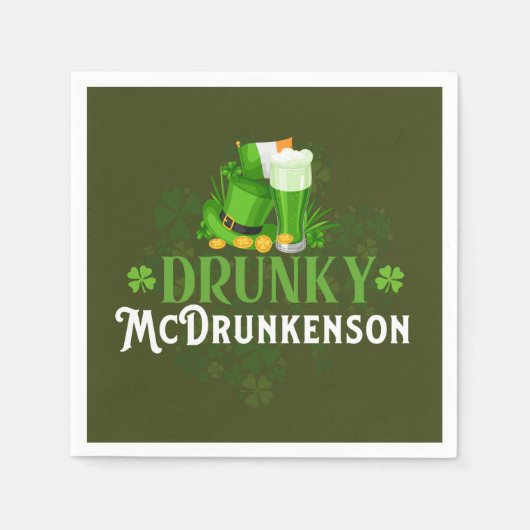 Drunky McDrunkerson St. Patrick's Day Servet (Voorkant)