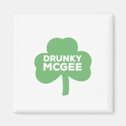 Drunky McGee St. Patrick's Day Clover Magneet (Voorkant)