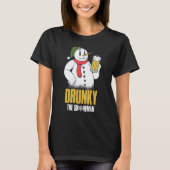 Drunky The Snowman Merry Drunk I'm Christmas  Xmas T-shirt (Voorkant)