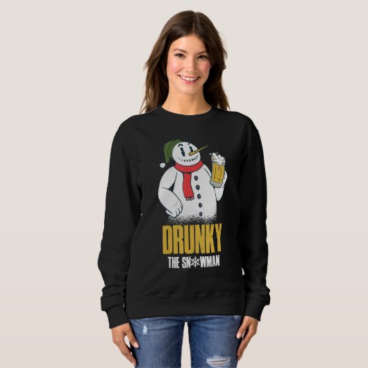 Drunky The Snowman Merry Drunk I'm Christmas Xmas Trui (Voorkant volledig)