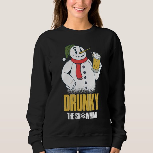 Drunky The Snowman Merry Drunk I'm Christmas Xmas Trui (Voorkant)