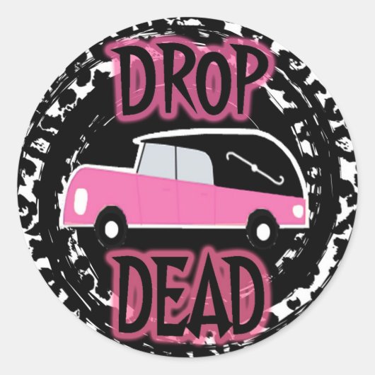 DRUPPEL DOOD RONDE STICKER (Voorkant)