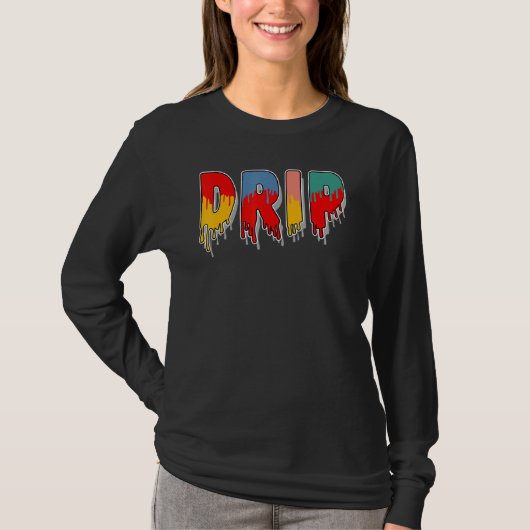 Druppel druppelend Multi 1s overeenkomend T-shirt (Voorkant)