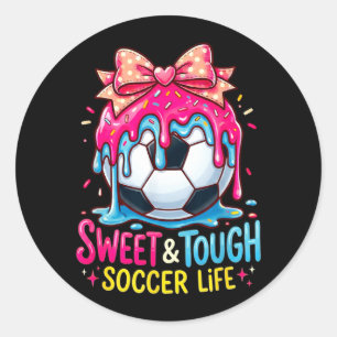 Druppel Voetbal Meisje Meisjes Coquette Strik Voet Ronde Sticker