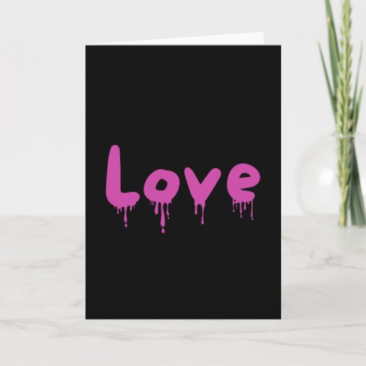 druppelde Liefde roze Kaart (Voorkant)