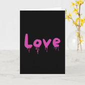 druppelde Liefde roze Kaart (Gele Bloem)